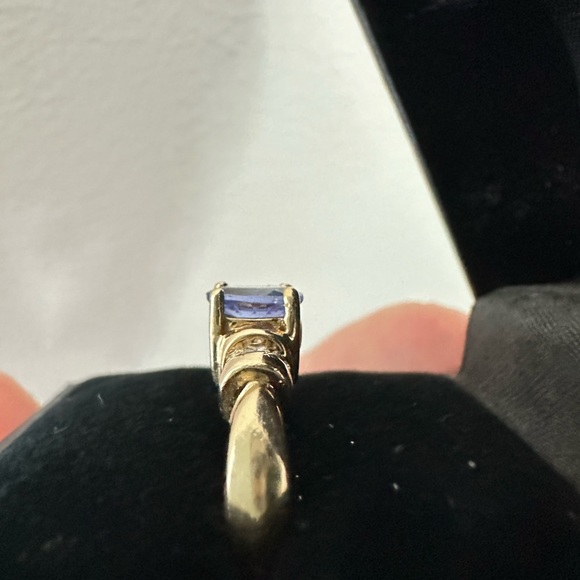 LE VIAN 3/4 CTS Blue Tanzanite Diamond Ring Sz 6.5 in 14K YELLOW GOLD LeVian - Picture 3 of 8